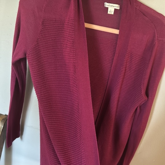 Croft & Barrow Red Cardigan Sweater Open Front - Picture 4 of 5